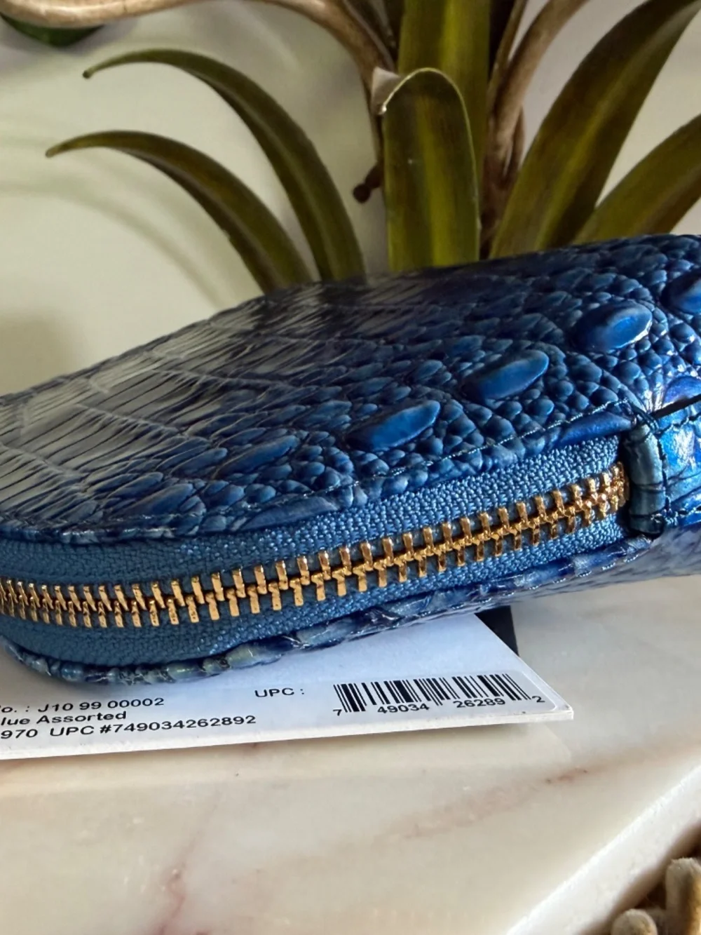 💙 Brahmin Sample 'Electric' Blue Tina Zippered Make Up Bag Pouch Clutch 💙 READ
